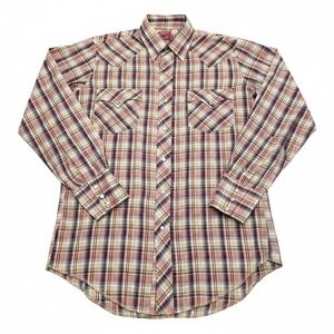 Chute #1 Western Pearl Snap Shirt Mens Large Plaid Long Sleeve Cowboy Rodeo